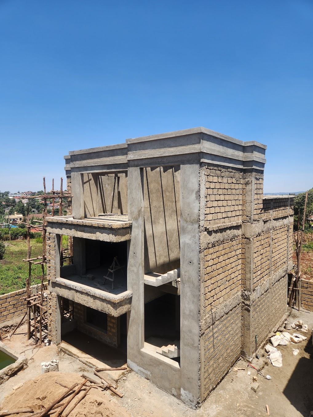Multi-storey residential building structural frame under construction in Nairobi